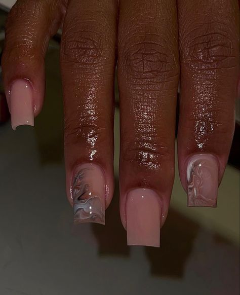 Short Natural Color Nails With Design, Soft Colors For Nails, French Style Acrylic Nails, Mid Square Nails, Nude Nails Black Women Short, 25 Birthday Nails Acrylic, Acrylic Nails French Tip Designs, Short Cute Acrylic Nails Designs, Tan Short Nails