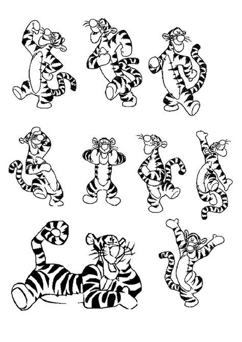 25 Cute Tigger Coloring Pages For Your Little Ones Tigger Tattoo, Winnie The Pooh Tattoos, Ariel Tattoo, Tree Sleeve, Winnie The Pooh Drawing, Tattoo Disney, Tigger Disney, Cricut Disney, Disney Sleeve