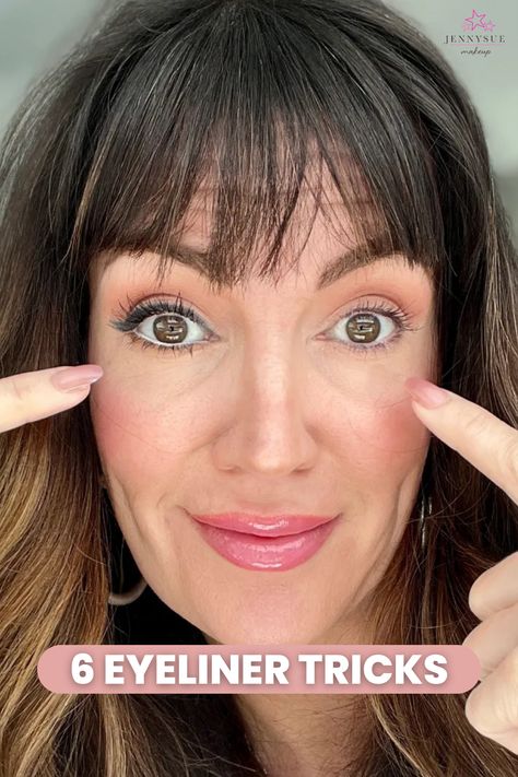 Eyes are the window to the soul. And they are one of my favorite things to play up when it comes to applying makeup! Our eyes are the first things people notice and focus on when we are communicating with one another. So enhancing them is key! Today, I'm sharing 6 eyeliner tips for aging eyes. #eyeliner #eyemakeup #beautyblogger #makeupartist Wrinkled Eyes Makeup, Eyeliner On Older Women Eyes, Eyeliner Bigger Eyes, Eye Makeup After 50 Over 50, Natural Makeup Without Eyeliner, Makeup For Aging Eyes, Eye Makeup Wrinkles, Eyeliner In Your 30s, Eye Makeup For Over 60 Women