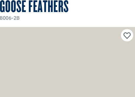 Goose Feather Paint Valspar, Goose Feathers Valspar, Valspar Bedroom, Valspar Paint Colors, Bedroom Colours, Valspar Colors, Valspar Paint, The Goose, Favorite Paint Colors