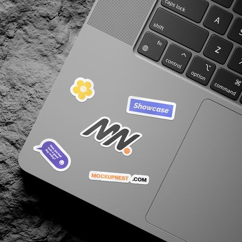 Free Laptop Sticker On Rock Mockup PSD Sticker Mockup Free, Laptop Mockup, Sticker Mockup, Free Laptop, Free Mockup Templates, Computer Sticker, Mockup Templates, Ui Kit, Mockup Free Psd