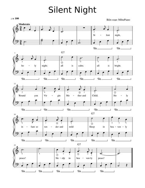 Silent Night - Easy Silent Night Piano, Silent Night Sheet Music, Band Music, Easy Piano, Silent Night, Piano Sheet, Free Sheet Music, Christmas Music, Piano Sheet Music