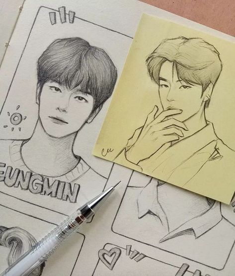 Skz Drawing Seungmin, K Pop Drawings Easy Skz, Seungmin Sketch Pencil, Simple Kpop Drawings Easy, How To Draw Seungmin, Skz Art Sketch, Seungmin Drawing Easy, Seungmin Drawing Sketch, How To Draw Lee Know