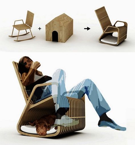 15 Rocking Chair Designs, Contemporary Furniture Design Ideas Dog Bed Modern, Pet Design, Dog Milk, Contemporary Furniture Design, Modern Dog, Dog Furniture, Dog Houses, Pet Furniture, Wooden Chair