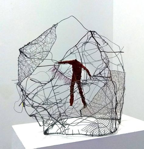 Multi Media Sculpture, Conceptual Art Sculpture, Steel Sculpture Abstract, Disconnection Art, Identity Sculpture, 3d Sculpture Ideas, Freedom Art Inspiration, Sculpture Art Abstract, Sculptural Artwork