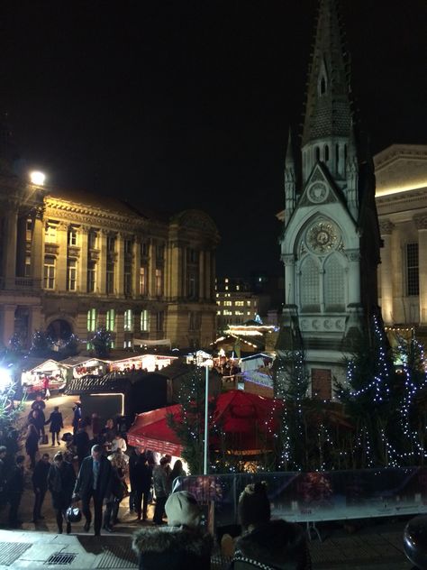 Birmingham German market at Christmas German Market, Christmas Town, Birmingham, Places Ive Been, Times Square, Marketing, Architecture, Christmas, Travel