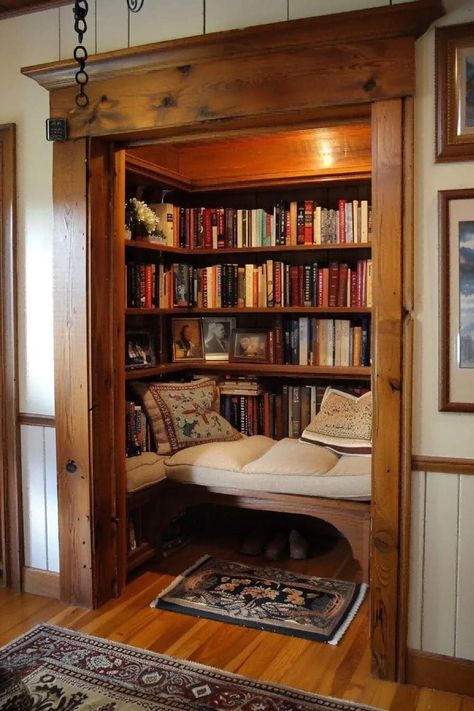 Secret Reading Nook, Library Rooms, All About Books, Attic Makeover, Home Library Rooms, Cozy Places, Cozy Nooks, Public Libraries, Nook Ideas