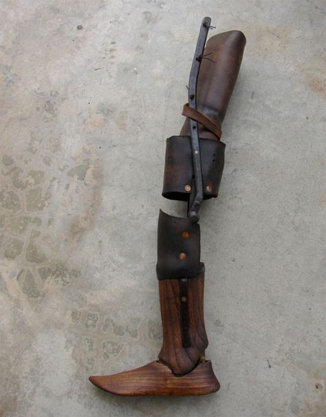 19th-century wooden leg Wooden Prosthetic Leg, Vintage Prosthetic Leg, Fantasy Prosthetic Limbs, Adaptive Devices, Prosthetic Limbs, Orthotics And Prosthetics, Vintage Medicine, Marcus Black, Prosthetic Leg