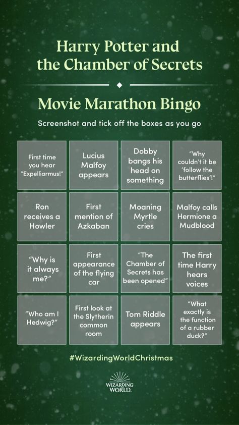 Harry Potter Marathon Ideas, Harry Potter Bingo, Harry Potter Movie Marathon, Harry Potter Weekend, Harry Potter Party Games, Harry Potter Movie Night, Harry Potter Marathon, Hp Movies, Harry Potter Movie