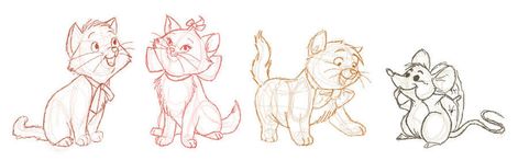 Aristocats Tattoo, Drawing Disney, Bambi Art, Cats Stuff, Disney Tattoo, Sketch Tattoo Design, Animation Sketches, Animated Animals, Disney Sketches