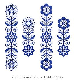 Vectores, imágenes y arte vectorial de stock sobre Norwegian | Shutterstock Folk Art Patterns, Modern Folk Embroidery, Pysanky Egg, Folk Art Ornament, Scandinavian Floral, Visuell Identitet, Arte Folk, Polish Folk Art, Modern Folk