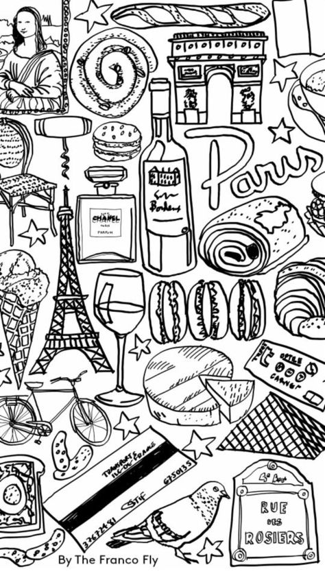 paris doodles Croquis, Ty Tattoo, Zentangle Journal, Paris Doodles, Travel Hacks Kids, Paris Ideas, Best Travel Journals, Paris Drawing, Graphisme Design