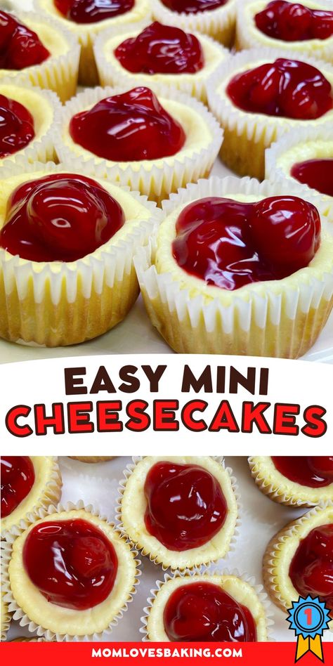 Easy Mini Cheesecakes, Soup Shooters, Cheesecake Cupcakes Recipe, Mini Cherry Cheesecakes, Mini Cheesecakes Easy, Vanilla Wafer Crust, Cream Cheese Cupcakes, Vanilla Wafer, Mini Cheesecake Recipes