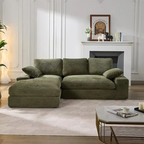 Green Sofas - Bed Bath & Beyond Sofa Aesthetic, Green Sofas, Sofa Set For Living Room, Comfortable Sectional Sofa, Girl Apartment, Comfortable Sectional, Dream Apartment Decor, Sectional Sleeper Sofa, Green Sofa