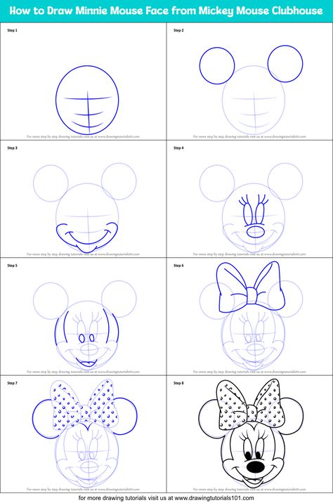 Minnie Mouse Drawing Easy Step By Step, How To Draw Minnie Mouse Step By Step, Micky Mouse Sketch To Draw, How To Draw Minnie Mouse, Disney Sketches Easy, Cute Disney Characters Drawing, Mickey Mouse Drawing Easy, Mouse Videos, Mickey Mouse Videos