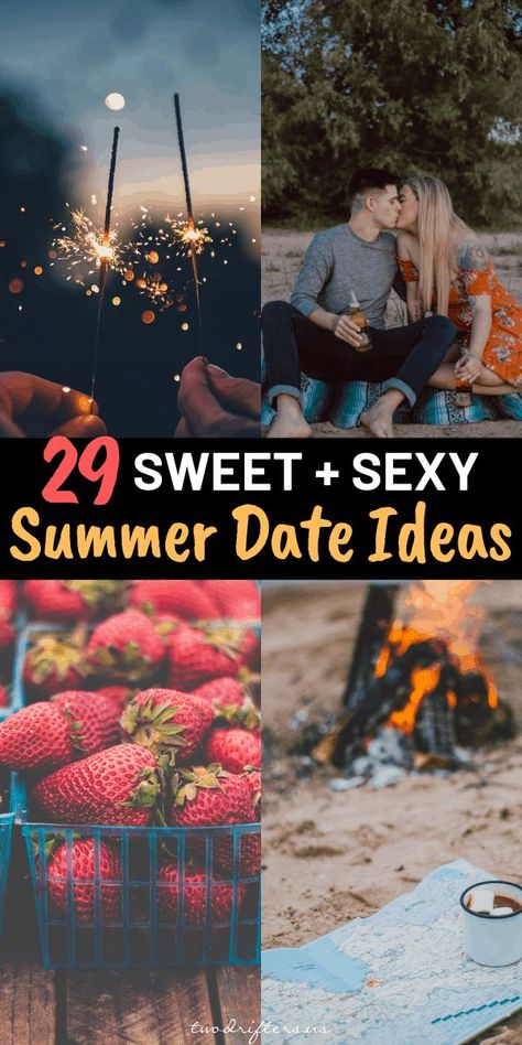 Want to have the perfect romantic summer as a couple? These 29 super sweet (+ sexy) summer date ideas offer all the inspiration you need! Summer Date Ideas, Creative Date Night Ideas, Date Ideas For New Couples, Signs He Loves You, Romantic Date Night Ideas, Creative Dates, Couple Activities, Cute Date Ideas, Romantic Summer