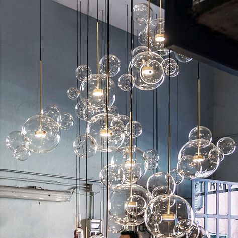 Bubble Glass Pendant Light Kitchen Islands, Bubble Chandelier Foyer, Master Bath Chandelier, Glass Ball Pendant Lighting, Large Chandelier, Bubble Chandelier, Bubble Lamps, Globe Chandelier, Contemporary Chandelier