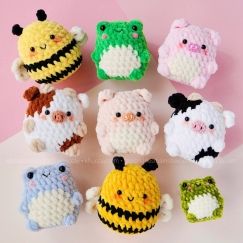 Crocheted Animals, Easy Crochet Animals, Crochet Mignon, Confection Au Crochet, Quick Crochet Patterns, Kawaii Crochet, Adorable Crochet, Crochet Amigurumi Free Patterns, Crochet Simple