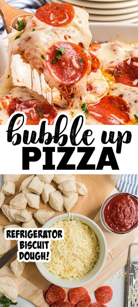 Canned Biscuit Casserole, Recipes With Pillsbury Biscuits, Recipe Using Canned Biscuits, Using Canned Biscuits, Grand Biscuit Recipes, Pillsbury Biscuit Recipes, Biscuit Recipes Dinner, Pepperoni And Mozzarella, Bubble Pizza