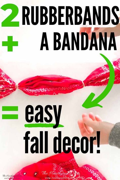 Quick and Easy Dollar Store Bandana Pumpkins for Fall! Add warmth, coziness, and color to your home this fall with this easy no-carve pumpkin craft! #DIY #bandana #pumpkins #dollarstore #craft #fabricpumpkins #dollartree #bandanapumpkins #bandanacraft #bandanacrafts #howtomakeafabricpumpkin #dollarstorediy #easyfallcrafts #bandanas Bandana Pumpkins, Diy Bandana, Bandana Crafts, Bandanas Diy, Fall Pumpkin Crafts, Pumpkin Craft, Easy Fall Decor, Thanksgiving Inspiration, Easy Fall Crafts