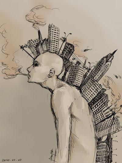 I don't know why, but this reminds me of my self at this moment in time. I am the city. I feel as if I can't breathe at times, yet it inspires me and keeps me going as it fuels me up again to take on another day. It's home. *Artist Unknown (you are brilliant whoever you are) White Drawing, Black And White Drawing, A Drawing, Black And White, White, Black, Art