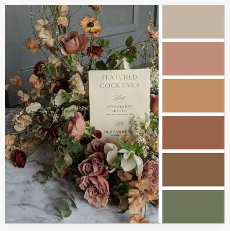 Fall Wedding Color Schemes, Wedding Color Pallet, Fall Wedding Color Palette, Earthy Wedding, Tafel Decor, Fall Wedding Flowers, Wedding Palette, Fall Color Palette, Organic Forms