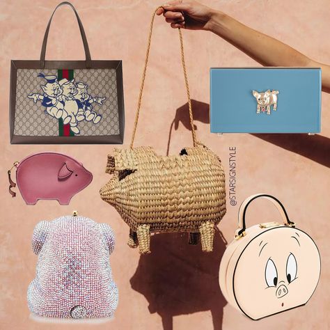 Check out bags for the year of the pig, on starsignstyle.com <3 Pig Bag, Year Of The Pig, This Little Piggy, Year 3, Bag Luxury, Best Bags, Round Up, Chinese New Year, Pigs