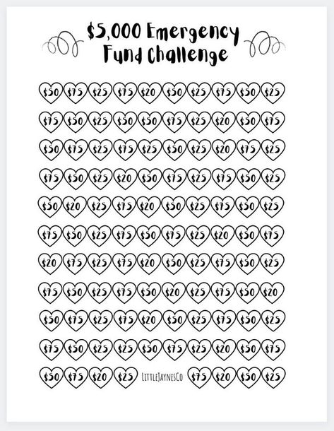 Printable 1000 & 5000 Dollar Emergency Fund Savings Challenge - Etsy 50 Dollar Saving Challenge, 1000 Challenge Money, 300 Dollar Saving Challenge, 10 Month Savings Challenge, One Dollar Savings Challenge, 5k Savings Challenge Biweekly, Money Saving Coloring Chart, Beginner Savings Challenge, Emergency Fund Savings Challenge