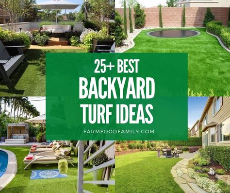 Backyard With Astroturf, Turf Backyard Ideas Outdoor Living, Backyard With Turf And Pavers, Artificial Turf Backyard Ideas Modern, Astro Turf Backyard Ideas, Yard Turf Ideas, Backyard Landscaping Artificial Turf, Backyard Astroturf Ideas, Backyard With Turf Ideas