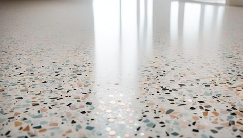 ❤️ Explore the revival of Terrazzo Trend 2024 as we delve into the latest in chic flooring, countertops, and more for modern interiors. ...  #terrazzotrend2024 Decorating With Terrazzo Floors, Terrazzo Tile Entryway, Modern Terrazzo Floor, Mid Century Modern Terrazzo Floors, Terrazo Bathroom Flooring, Terazzo Floor Interior, Terrazo Bathroom Floor, Terrazo Tile Bathroom Ideas, Terrazzo Flooring Kitchen