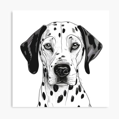 Dalmation Drawing, Dog Drawing Tutorial, Cute Portrait, Portrait Canvas, Online Wall Art, Dog Drawing, Dog Pattern, My Design, Drawing Tutorial