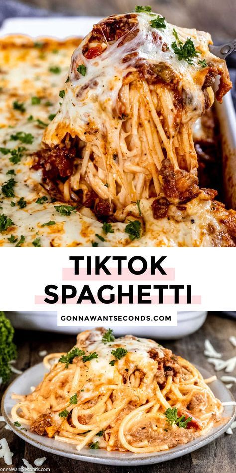 Tiktok Spaghetti Tiktok Spaghetti, Spaghetti Chicken, Salad Pasta, Pasta Dinners, Pasta Dinner Recipes, Thigh Recipes, Easy Casserole Recipes, Spaghetti Recipes, Beef Recipes For Dinner