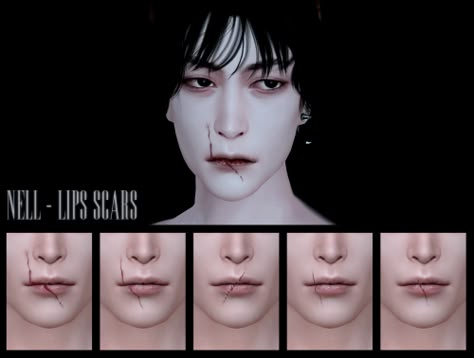 Sims 4 Cc Top Surgery Scars, Sims 4 Lip Scar, Sims 4 Cc Male Mouth, Sims 4 Scars Cc, Sims 4 Cas Background, Los Sims 4 Mods, Blush Face, Sims 4 Tattoos, The Sims 4 Skin