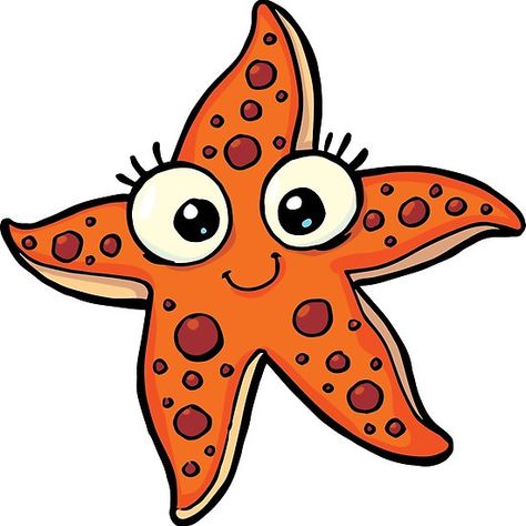 sea star with big eyes Starfish Cartoon Drawing, Starfish Rock Painting, Cute Starfish Drawing, Star Fish Drawings, Sea Star Drawing, Star Fish Painting, Preschool Graduation Theme, Starfish Illustration, Church Mural