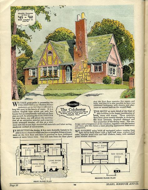 Explore Daily Bungalow's photos on Flickr. Daily Bungalow has uploaded 7957 photos to Flickr. 20th Century House, Architecture Cottage, Sears House Plans, Sears Catalog Homes, Sears Kit Homes, Sears Homes, Vintage Floor Plans, Old House Plans, Tudor Homes