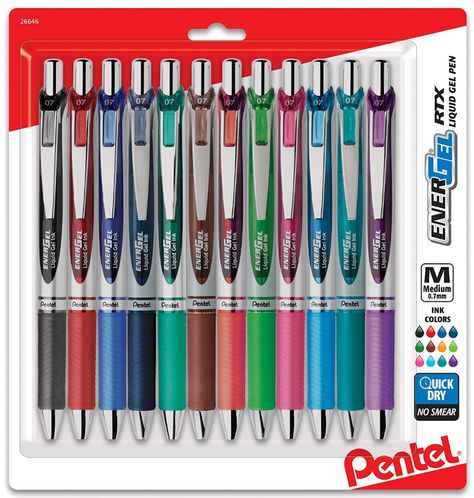 Pentel Energel Pens, Energel Pens, Nursing School Supplies, Pentel Energel, To Do Planner, Last Unicorn, Gel Pens Set, Stabilo Boss, Paper Mate