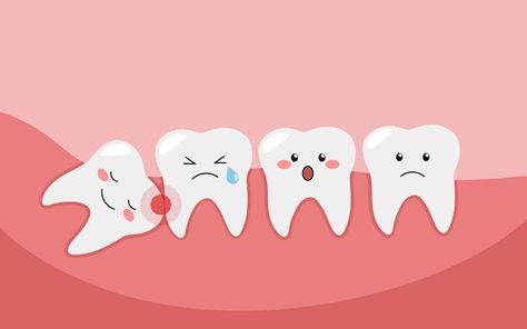 Vector impacted toothimpacted wisdom too... | Premium Vector #Freepik #vector #dental #tooth-cartoon #dentist #tooth-background Tooth Background, Dentistry Design, Dental Pictures, Tooth Cartoon, Wisdom Tooth, Dental Office Design Interiors, Dental Office Design, Dental Surgery, Wisdom Teeth