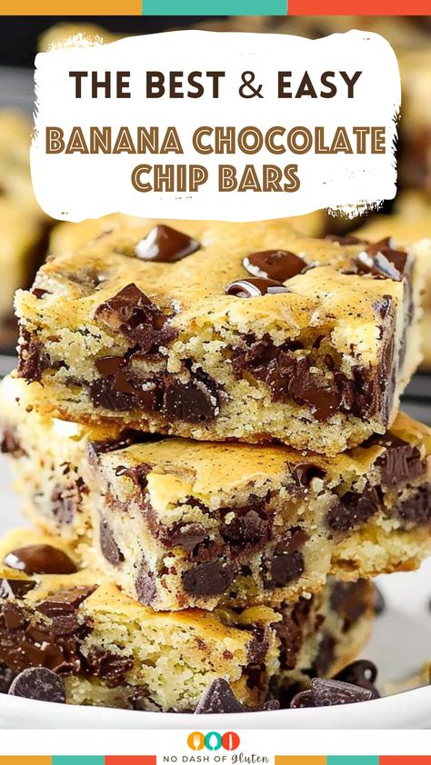 How to Make Banana Chocolate Chip Bars Banana Chocolate Chip Bars, Banana Chocolate Chip Cake, Weekend Baking, Bars Chocolate, Chocolate Chip Bars, Quick Dessert, Overripe Bananas, Banana Chocolate, Dairy Free Dessert