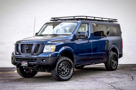 HeapNut on Instagram: “Awesome 4x4 Nissan NV3500!!! This would be a fantastic rig for week long getaways!!! 🔥🔥🔥 / 🔑📸🛠 Built by @advanced4x4 / @heapnut #heapnut…” Nissan Nv 3500, 4x4 Conversion, 15 Passenger Van, Camp Van, Nissan Vans, Van Builds, 4x4 Camper Van, Nissan Nv, Future Vehicles