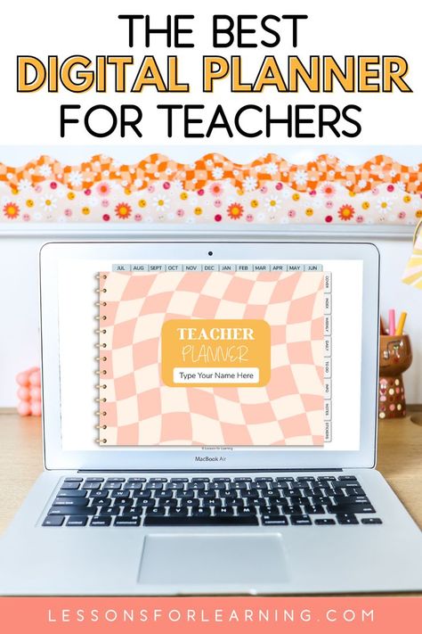 This digital teacher planner is PERFECT for getting organized and keeping all of your plans in order this year. It is a Google Slides Planner (includes a Google Sheets version as well) that has linked tabs, dated monthly calendars and a variety of planning pages to keep you organized. Google Sheets Teacher Planner, Google Slides Planner, Teacher Daily Planner, Teacher Planner Ideas, Student Mailboxes, Planner For Teachers, Best Digital Planner, Digital Planner Ideas, Digital Teacher Planner