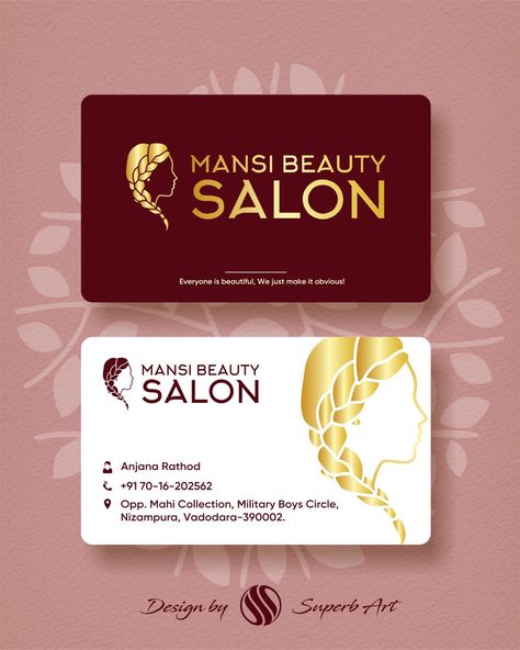 #Beauty_Salon #BusinessCard #Visiting_Card Pakistani Bridal Hairstyles, V Card, Vertical Business Cards, Premium Business Cards, Visiting Card Design, Visiting Card, Makeup Salon, Beauty Parlor, Card Business