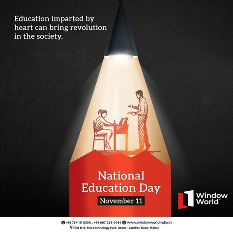 When each one is going to teach one then we will have every child an educated child. Warm Wishes on National Education Day! #nationaleducationday #educationday #educational #educationmatters #educationiskey #learning #school #motivation #students #love #study #student #knowledge #teachers #children #technology #windowworld #windowsforlife National Education Day Creative Ads, National Education Day Poster, National Education Day, Education Day, School Motivation, Creative Ads, Dish Soap Bottle, Digital Marketing, Technology