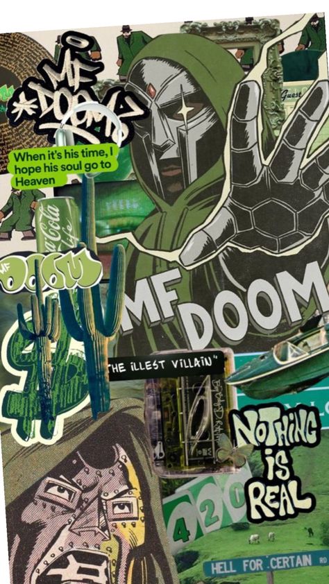 Mfdoom Wallpapers, Iphone Wallpaper Vintage Green, Good Phone Wallpapers, Mf Doom Wallpaper Iphone, Phone Backgrounds Green, Mr Doom, Cool Aesthetic Wallpaper, Mf Doom Wallpaper, Wallpapers Tiktok