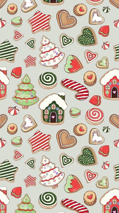 Christmas Cookie Wallpaper, Christmas Cookies Wallpaper, Christmas Phone Wallpaper Backgrounds, Cookies Wallpaper, Wallpaper Decor Ideas, Xmas Wallpapers, Lockscreen And Homescreen, Advent House, Christmas Lockscreen