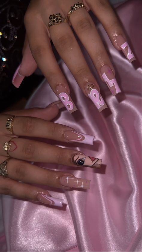 Bratz Nails, Bandana Nails, Barbie Pink Nails, Nail Art Designs Images, Cute Simple Nails, Spring Nail Designs, Fancy Nails Designs, Long Nail Designs, Brighter Days