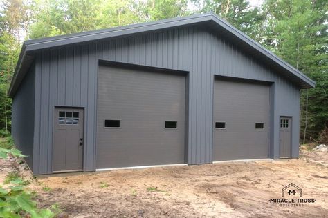 Metal Shop Plans, 20x30 Shop Ideas, Shop Siding Ideas, Garage Shop Gym, Detached Shop Garage, Garage Shop Ideas Design, Exterior Shop Colors Metal Buildings, Diy Workshop Building, Detached Metal Garage Ideas