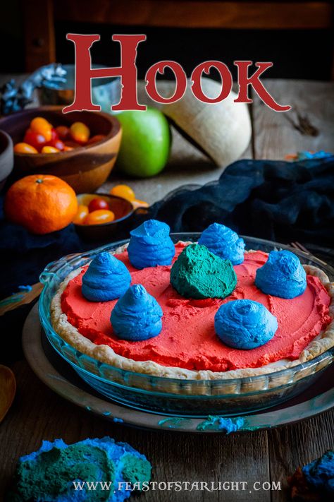 A recipe for imagination pie from the Neverfood served in Hook, starring Robin Williams and Julia Roberts.  This is a coconut cream pie topped with vibrantly colored cream like we saw in the movie. #Hook #PeterPan #Pie #Recipe Bridies Recipe, Feast Of Starlight, Bangers And Mash Recipe, Gooseberry Pie, Pie And Mash, Bubble And Squeak, Mash Recipe, Bangers And Mash, Pork Pie