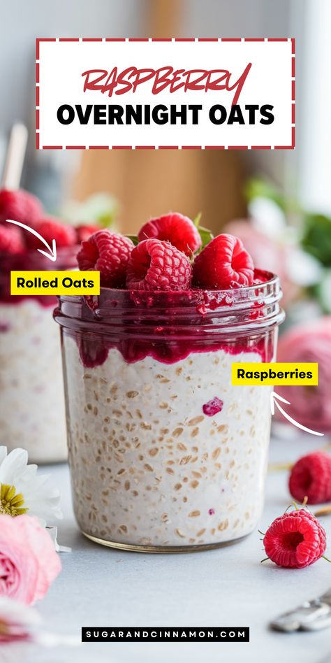 Elevate your breakfast game with Raspberry Overnight Oats! 🌟🥣 This deliciously simple recipe features layers of oats and ripe raspberries for a refreshing morning treat. Ideal for meal prepping! Be sure to save this pin to revisit later for your healthy breakfast ideas! 🍇💪 Banana Raspberry Overnight Oats, Raspberry Overnight Oats Healthy, Overnight Oats Raspberry, Fruit Overnight Oats, Oats Yogurt, Raspberry Overnight Oats, Blondie Dessert, Vanilla Overnight Oats, Quick And Healthy Breakfast