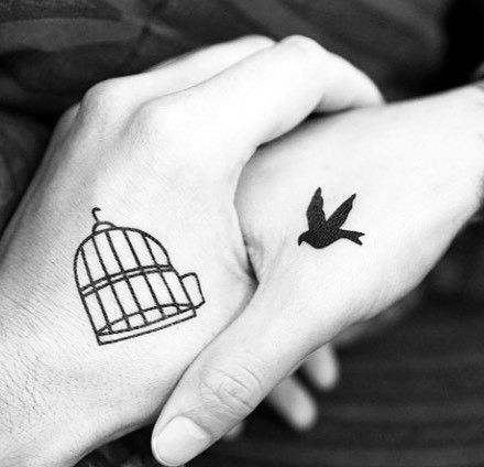 #Tattoos,Bird & Cage Hand Tattoo Couples Hand Tattoos, Bird Cage Tattoo, Birdcage Tattoo, Unique Infinity Tattoo, Cage Tattoo, Infinity Couple Tattoos, Small Bird Tattoos, Couple Tattoos Love, Cage Tattoos