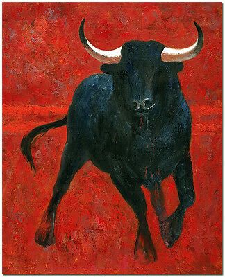 HAND PAINTED IMPRESSIONIST Bull Oil Painting On Canvas Wall Art - Taurus Sign - $55.00 | PicClick Taurus Art, Train Drawing, Bull Painting, Taurus Bull, Bull Art, Rooster Art, Rose Oil, Hand Painted Flowers, Paint Print